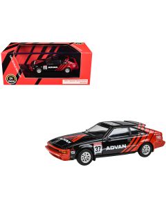 1984 Toyota Celica Supra #37 ADVAN Diecast Model Car 1/64 Black Red Paragon