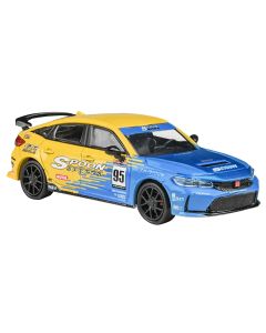 2023 Honda Civic Type R FL5 #95 Spoon Sports Livery Blue Yellow 1/64 Diecast Model Car