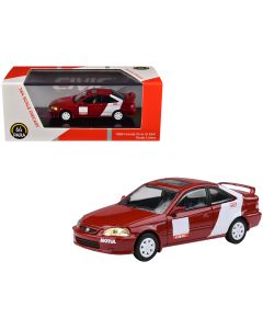1999 Honda Civic Si EM1 Diecast Model Car Red White Stripes 1/64 Paragon