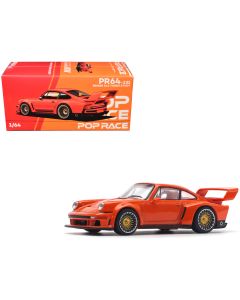 2023 Singer DLS Turbo Study Orange Metallic 1/64 Diecast Model Car - Pop Race