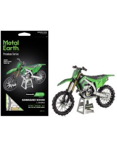 2023 Metal Earth Kawasaki KX450 Off-Road Motorcycle Model Kit - Green, Challenging Difficulty
