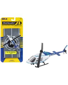 2023 Bell 206 Jetranger Police Helicopter Diecast Model N70650 White Blue