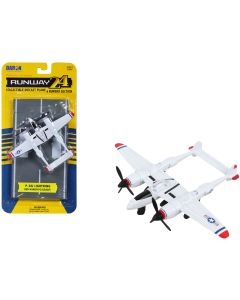 1944 Lockheed P-38J Lightning Diecast Model - USAF Aircraft with Red Wingtips