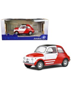 1965 Fiat 500 L Diecast Model Car Red & White 1/18 by Solido Robe Di Kappa