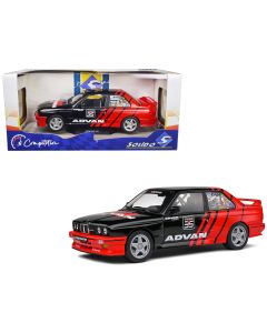 1990 BMW E30 M3 Diecast Model Car 1/18 Black Red ADVAN Drift Team Competition Series