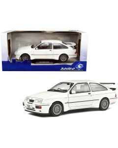 1987 Ford Sierra RS500 RHD Diecast Model Car White Black Stripes 1/18 Solido