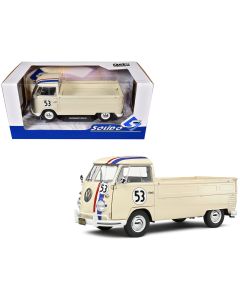 1950 Volkswagen T1 Pickup Truck Racer #53 Cream Diecast Model 1/18 by Solido