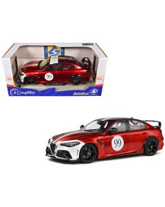 2022 Alfa Romeo Giulia GTAm #99 Diecast Model Car Red Metallic Black Top 1/18 Solido