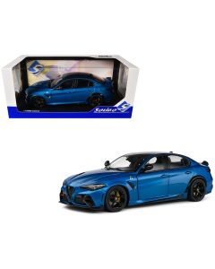 2022 Alfa Romeo Giulia GTA 1/18 Diecast Model Car, Anodized Blue Metallic, Carbon Top