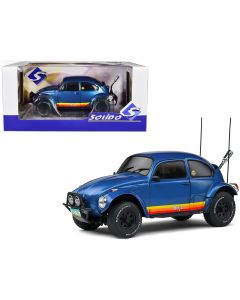 1975 Volkswagen Beetle Baja Diecast Model Car Blue Metallic Stripes 1/18 Solido