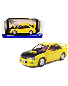 2003 Subaru Impreza WRX STI RHD Yellow Carbon Hood 1/18 Diecast Model Car Solido