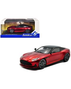 2023 Aston Martin DB12 Coupe 1/43 Diecast Model Car Hyper Red Metallic Black Top by Solido