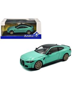 2023 BMW M4 Competition Diecast Model Car 1/43 Mint Green Black Top Solido