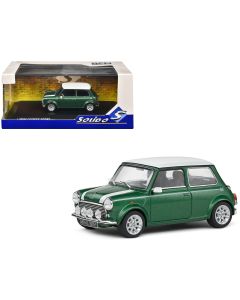 1994 Mini Cooper Sport 1/43 Diecast Model Car - British Racing Green, White Top & Stripes by Solido