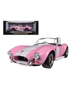 1965 Shelby Cobra 427 S/C Diecast Model Car 1/18 Pink White Stripes Signed