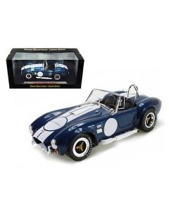 1965 Shelby Cobra 427 S/C Diecast Model Car 1/18 Dark Blue White Stripes Shelby Signature