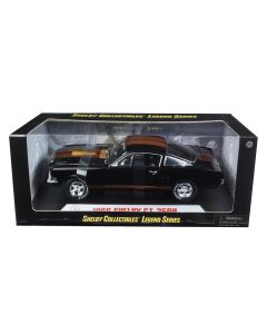 1966 Ford Mustang Shelby GT 350 Hertz Black Gold Stripes 1/18 Diecast Model Car