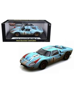 1966 Ford GT40 MK II #1 Diecast Model Car - Light Blue, Hulme Le Mans, 1/18 Scale