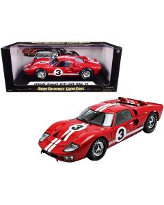 1966 Ford GT-40 MK II #5 Le Mans Red White Stripes 1/18 Diecast Shelby Collectibles