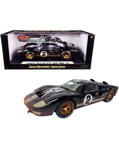 1966 Ford GT-40 MK II #2 1/18 Diecast Model Car Black Silver Stripes Shelby