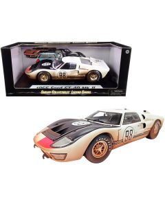 1966 Ford GT40 MK II #98 Diecast Model Car 1/18 White Black Hood Shelby Collectibles