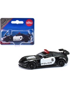 2019 Chevrolet Corvette ZR1 Police Car Diecast Model Black & White Siku