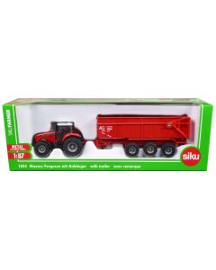 2023 Massey Ferguson 8480 Dyna VT Tractor Red & Krampe Dump Trailer 1/87 Diecast Model
