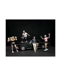 2023 American Diorama Skateboarders Figurines 4-Piece Set 1/24 Scale Models