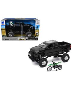 2023 Toyota Tundra Pro Pickup Truck Black & Kawasaki KX 250 Motorcycle Diecast Models 1/32