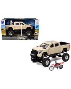 2023 Toyota Tundra Pro Pickup Truck Tan & Honda CR250R Red/White Diecast Models 1/32 New Ray