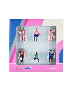 1/64 Scale Diecast Figure Set Race Day 2 6pc by Tarmac Works & American Diorama