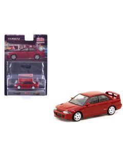 1995 Mitsubishi Lancer GSR Evolution II RHD Red 1/64 Diecast Model by Tarmac Works