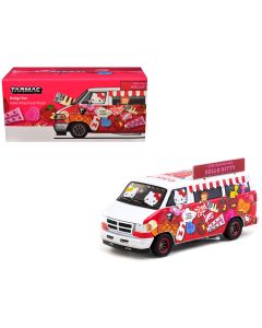 2023 Tarmac Works 1/64 Diecast Hello Kitty Food Truck Van - White & Red Graphics