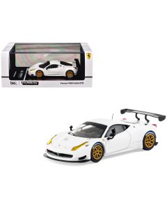 2023 Ferrari 458 Italia GT3 Diecast Model Car - White Gold Wheels 1/64 Tarmac Works