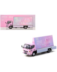 2023 Mitsubishi Fuso Canter Mobile Ad Truck RHD Hello Kitty Pink Diecast 1/64 Tarmac Works