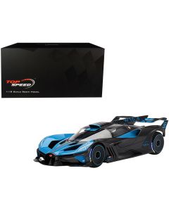 2023 Bugatti Bolide 1/18 Model Car - Blue & Black Presentation Version by Top Speed