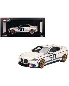 2023 BMW M4 3.0 CSL #50 White Blue Red Stripes 1/18 Model Car Top Speed