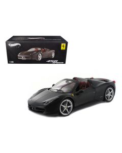 2010 Ferrari 458 Italia Spider Matt Black Elite 1/18 Diecast Car Model Hot Wheels